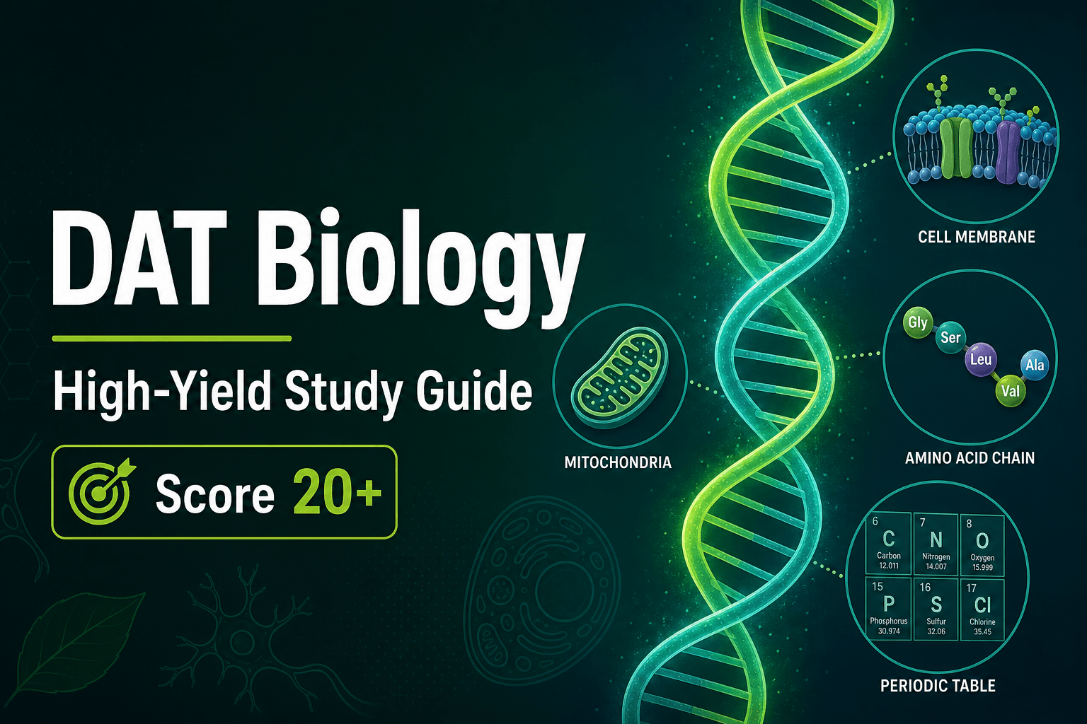 DAT Biology: The Complete High-Yield Study Guide to Score 20+ (2025–2026)