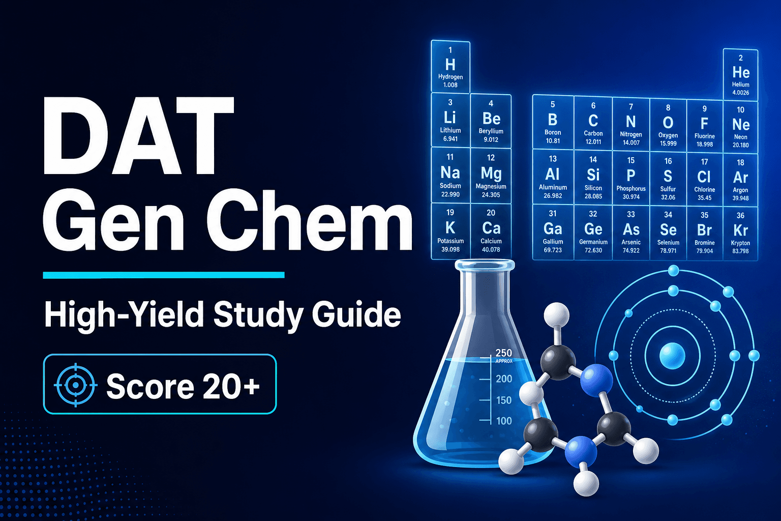 DAT General Chemistry: High-Yield Study Guide to Score 20+ (2025–2026)