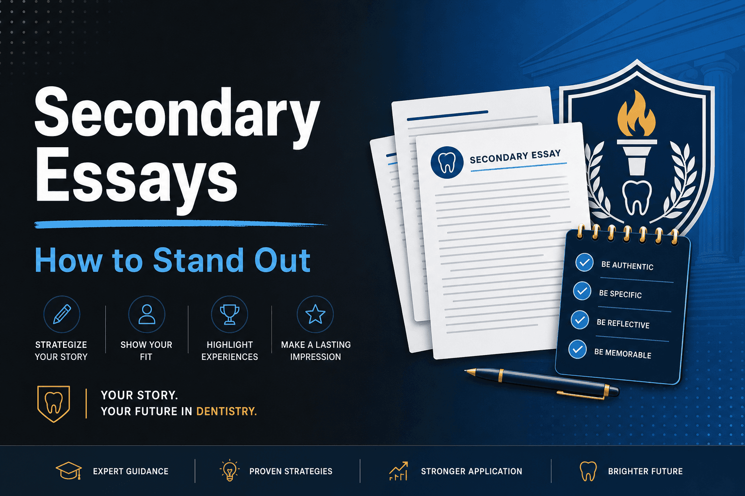 Dental School Secondary Essays: How to Write Responses That Actually Stand Out (2025–2026)