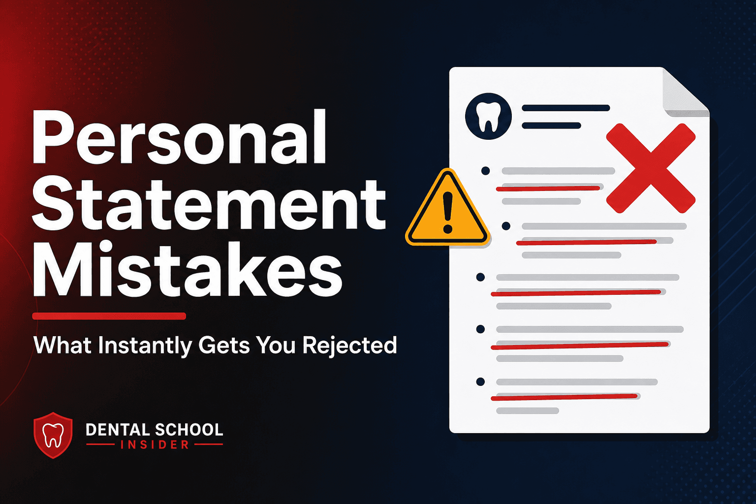10 Dental School Personal Statement Mistakes That Get You Rejected (And How to Fix Each One)